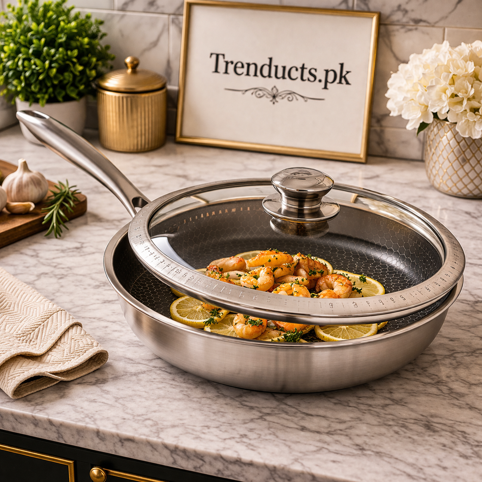 OSFE Tri-Ply Stainless Steel Frypan with Lid – Professional Skillet