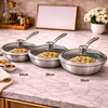 OSFE Tri-Ply Stainless Steel Frypan with Lid – Professional Skillet