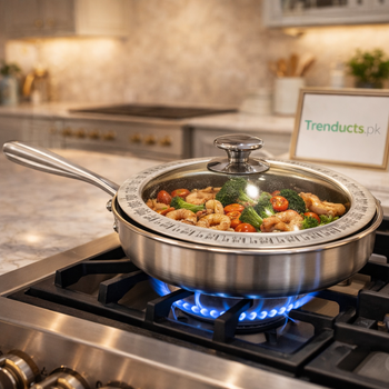 OSFE Tri-Ply Stainless Steel Frypan with Lid – Professional Skillet