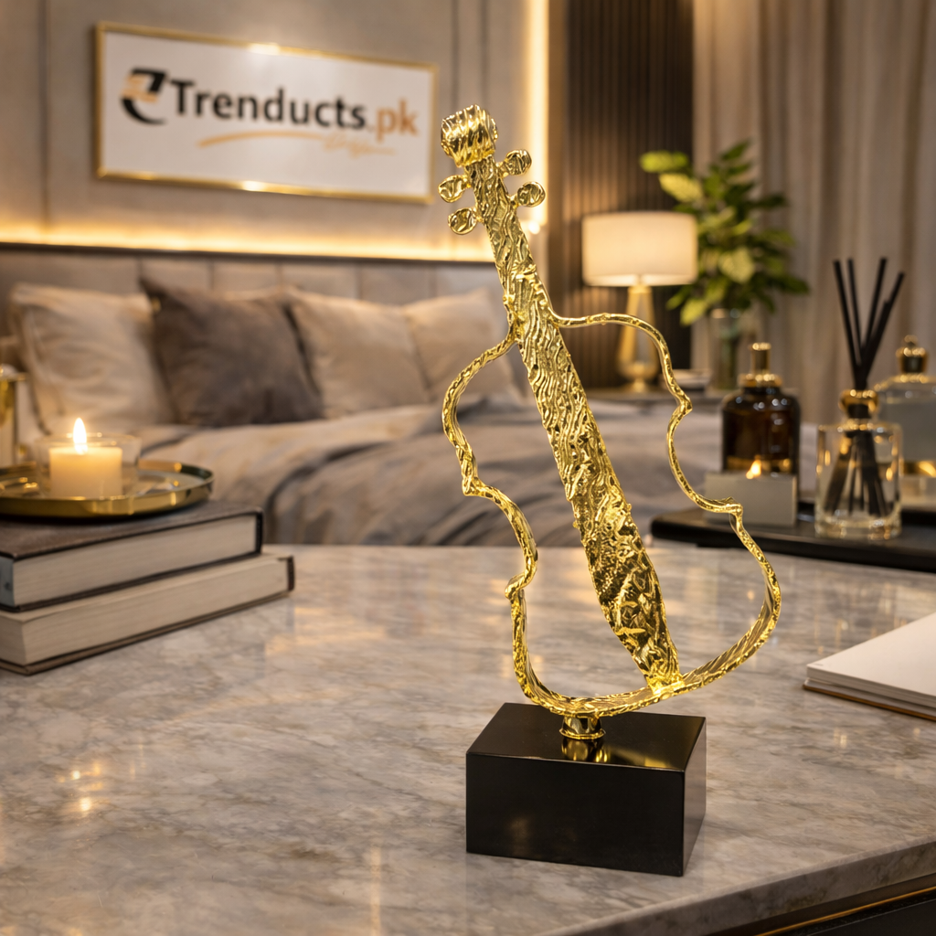 Virtuoso Gold Elegant Violin Decorative Showpiece