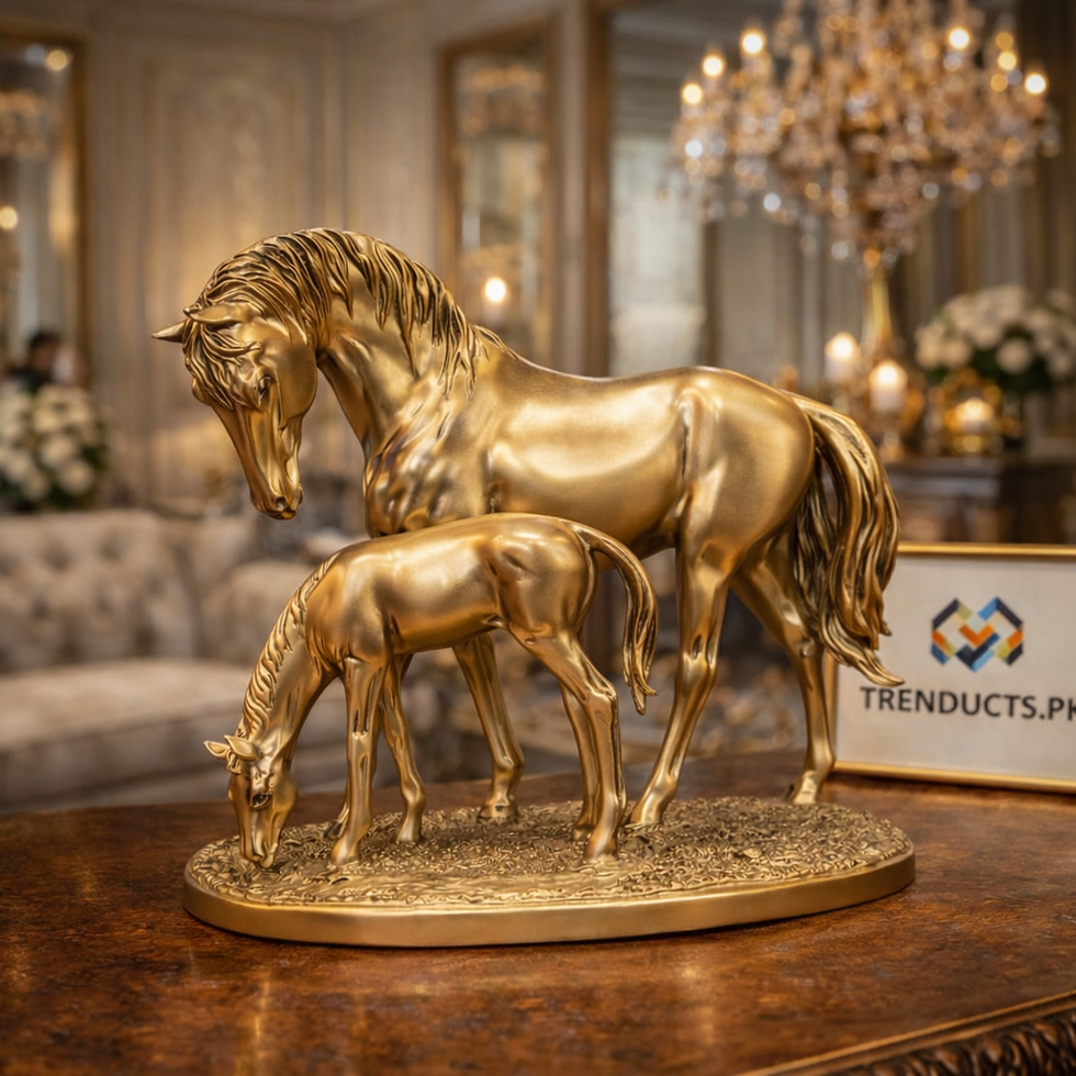 Golden Majesty Mare & Foal Sculpture