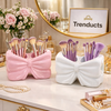 Elegant Bow Accent Multi-Purpose Organizer – Chic Desktop & Vanity Storage