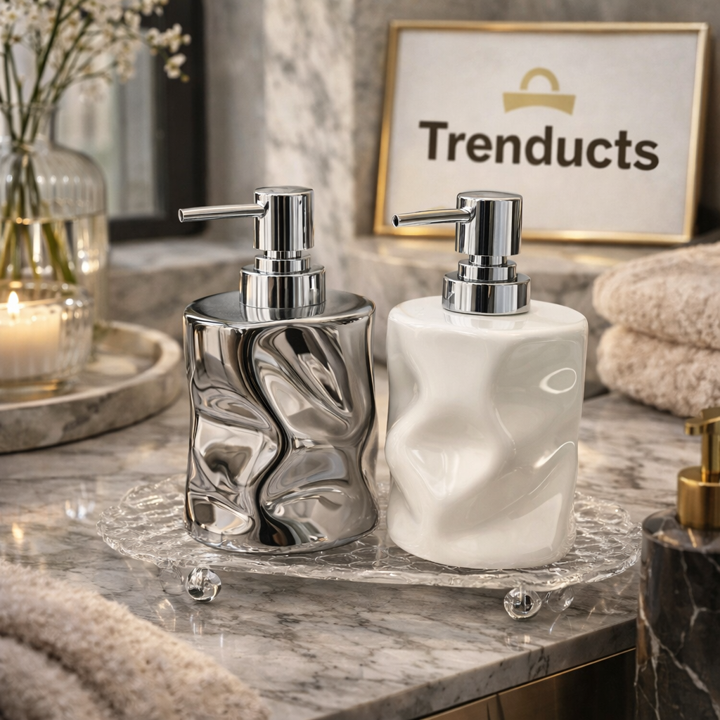Artisan Ceramic Duo Soap Dispenser – Luxury Double-Pump Vanity Set