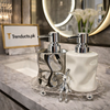 Artisan Ceramic Duo Soap Dispenser – Luxury Double-Pump Vanity Set