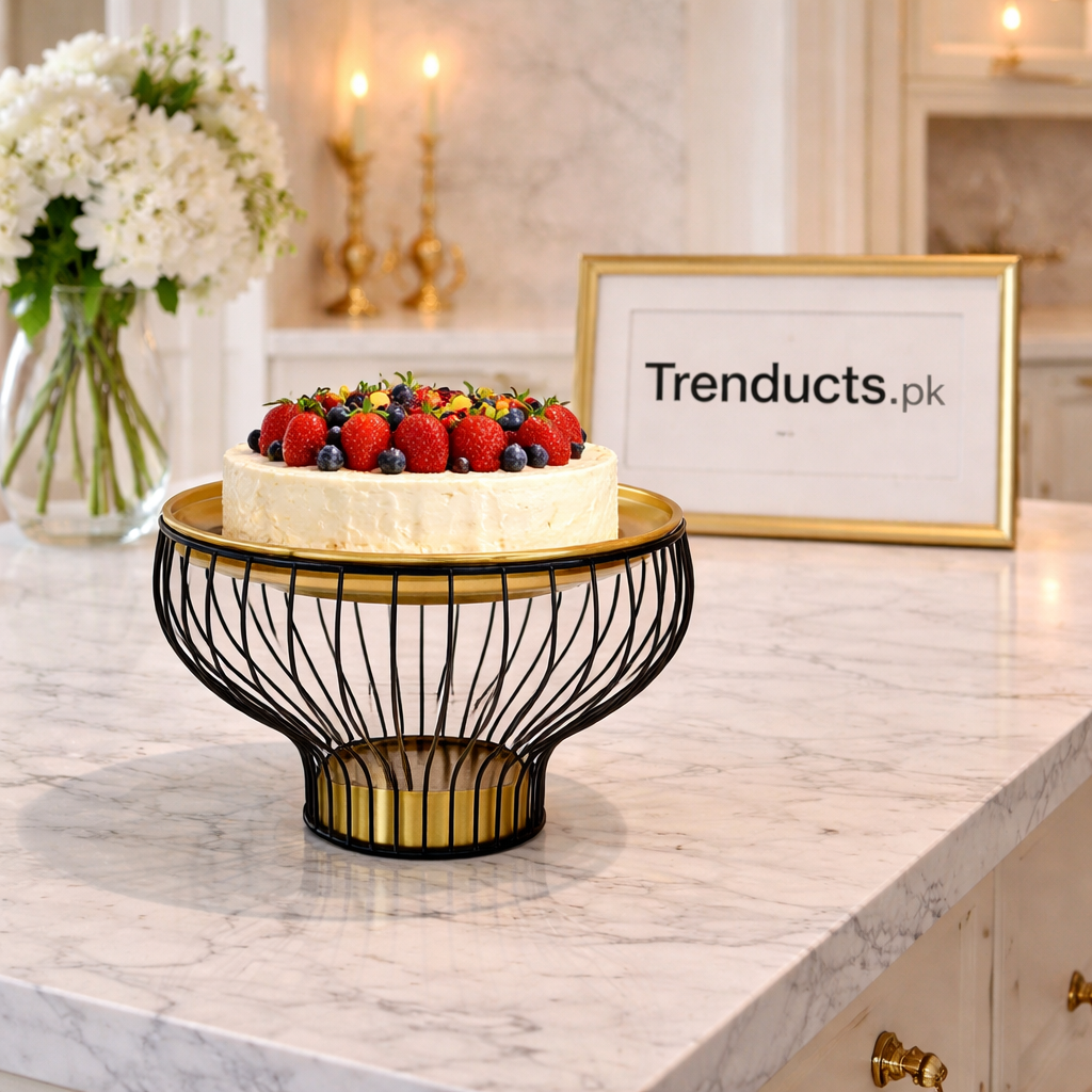New Style Matte Black Pedestal Cake Dish – Elegant Dessert Display Stand
