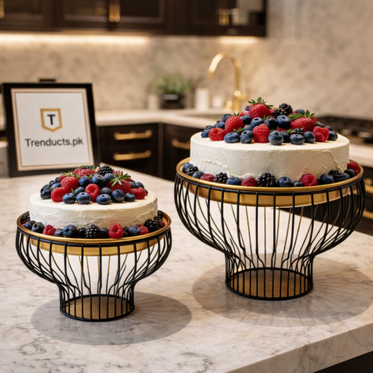 New Style Matte Black Pedestal Cake Dish – Elegant Dessert Display Stand