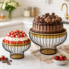 New Style Matte Black Pedestal Cake Dish – Elegant Dessert Display Stand