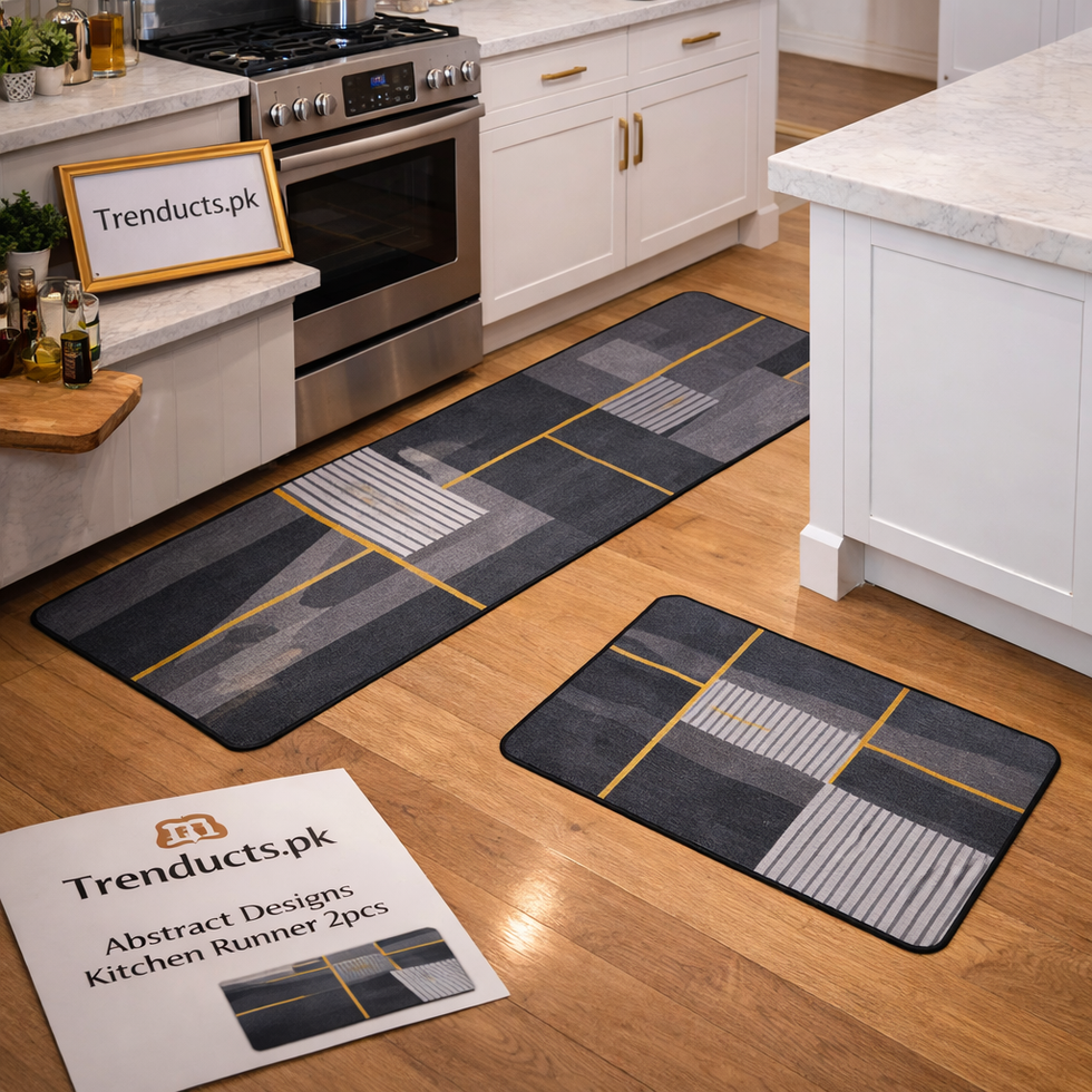 Gallery-Walk Abstract Designs Kitchen Runner Mat (2pcs Set)