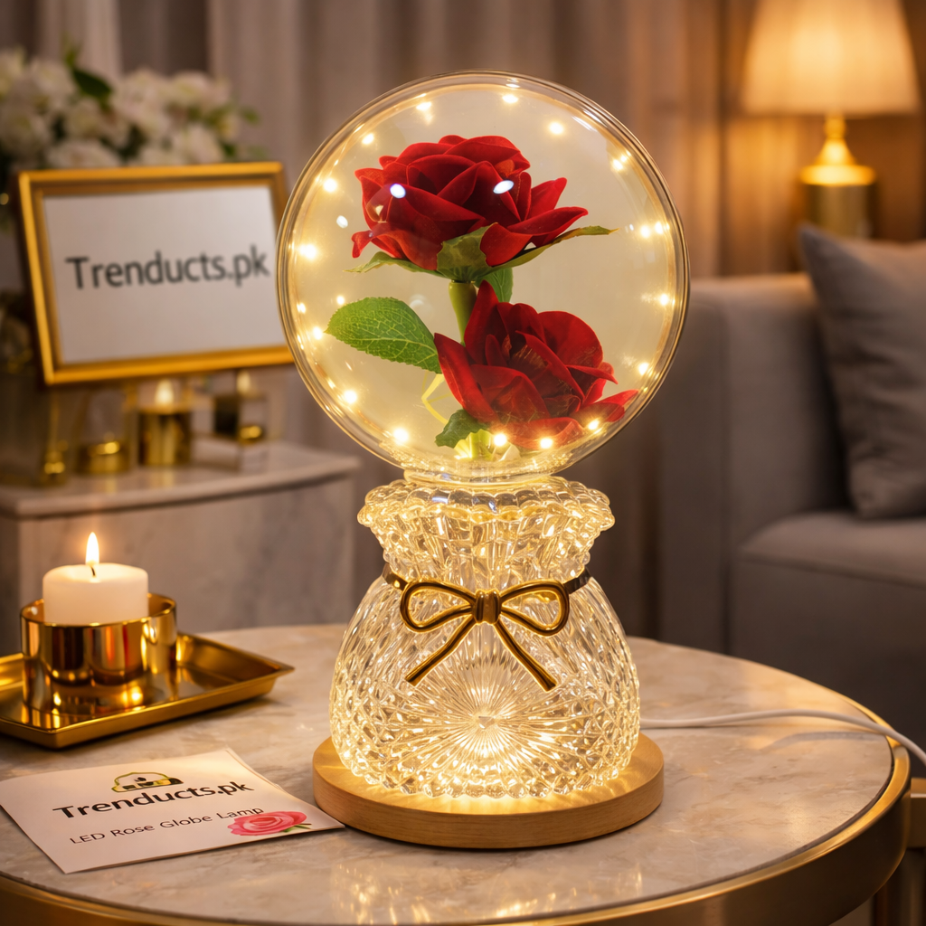 Velvet Rose Dome Lamp - Crystal Drawstring Glowing Decor (Random Design)