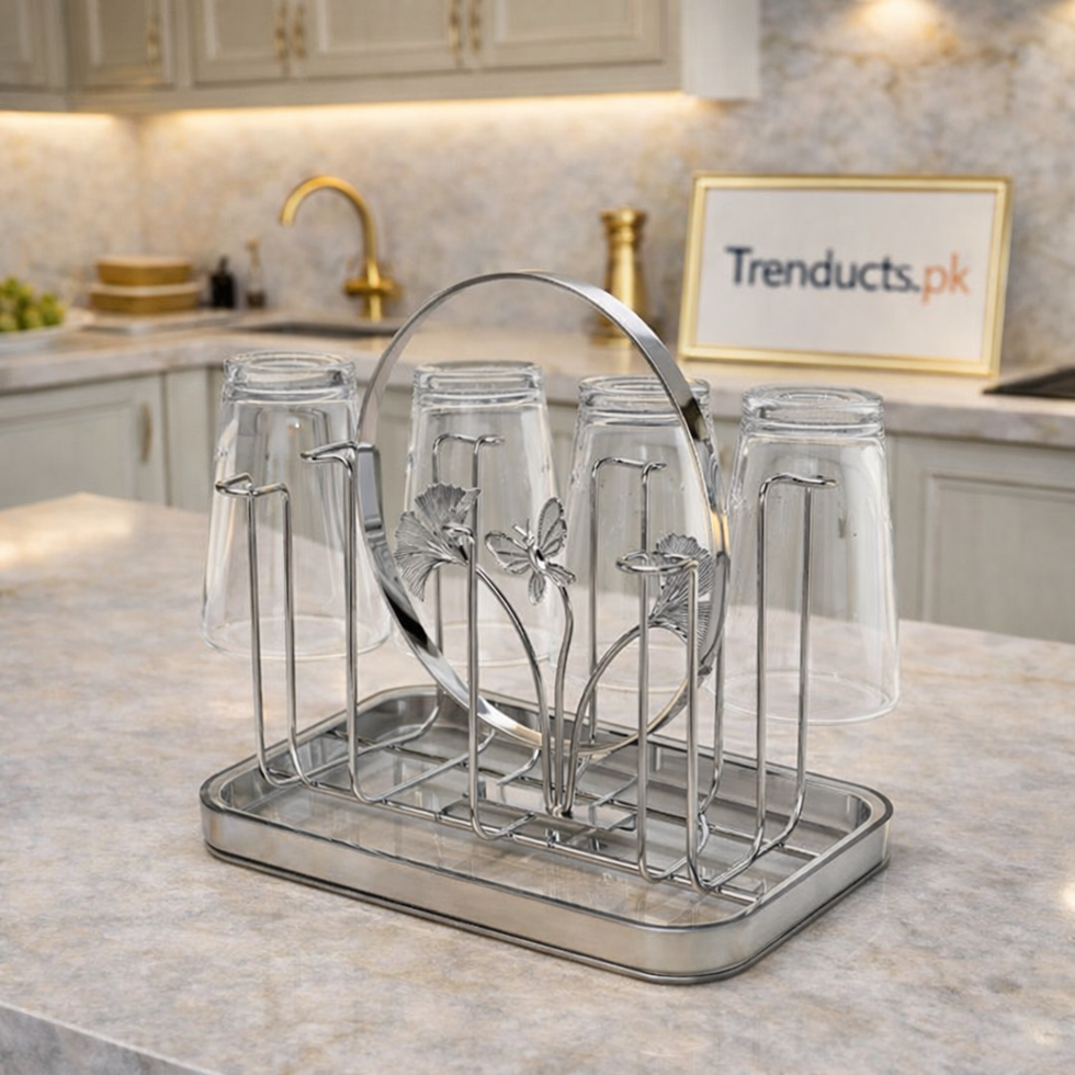 Premium Stainless Steel Glass Drying & Storage Stand