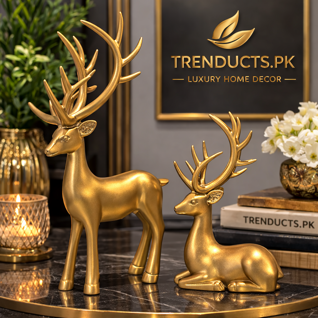 Golden Royal Deer Set – Elegant Luxury Home Decor