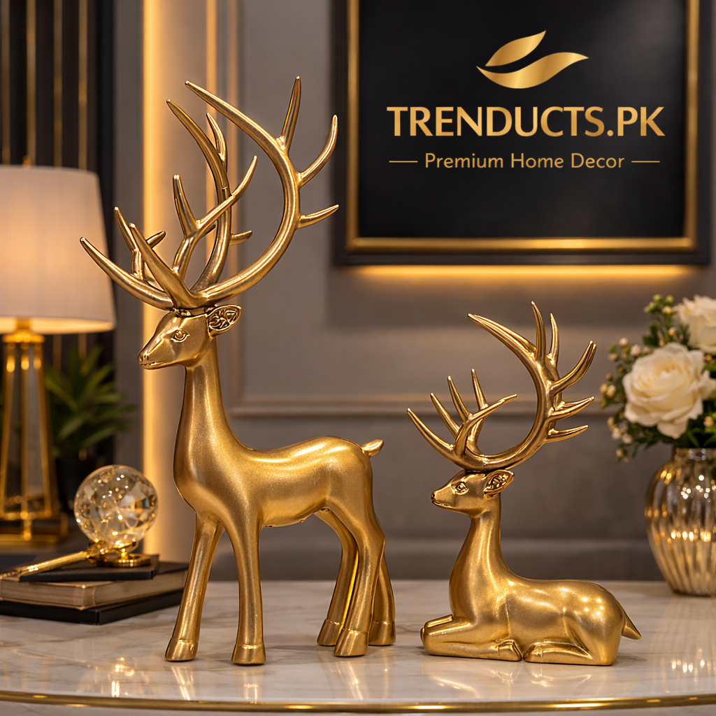 Golden Royal Deer Set – Elegant Luxury Home Decor