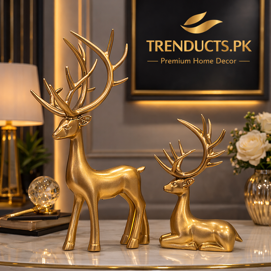 Golden Royal Deer Set – Elegant Luxury Home Decor