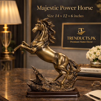 Large 14-inch Majestic Power Horse figurine statue for luxury home, office, and fireplace mantel styling.