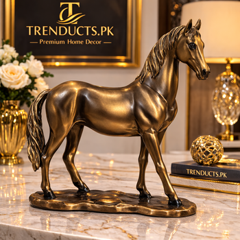 Elegant Royal Grace Horse figurine, 13-inch statue perfect for luxury home, bookshelf, and mantel styling.