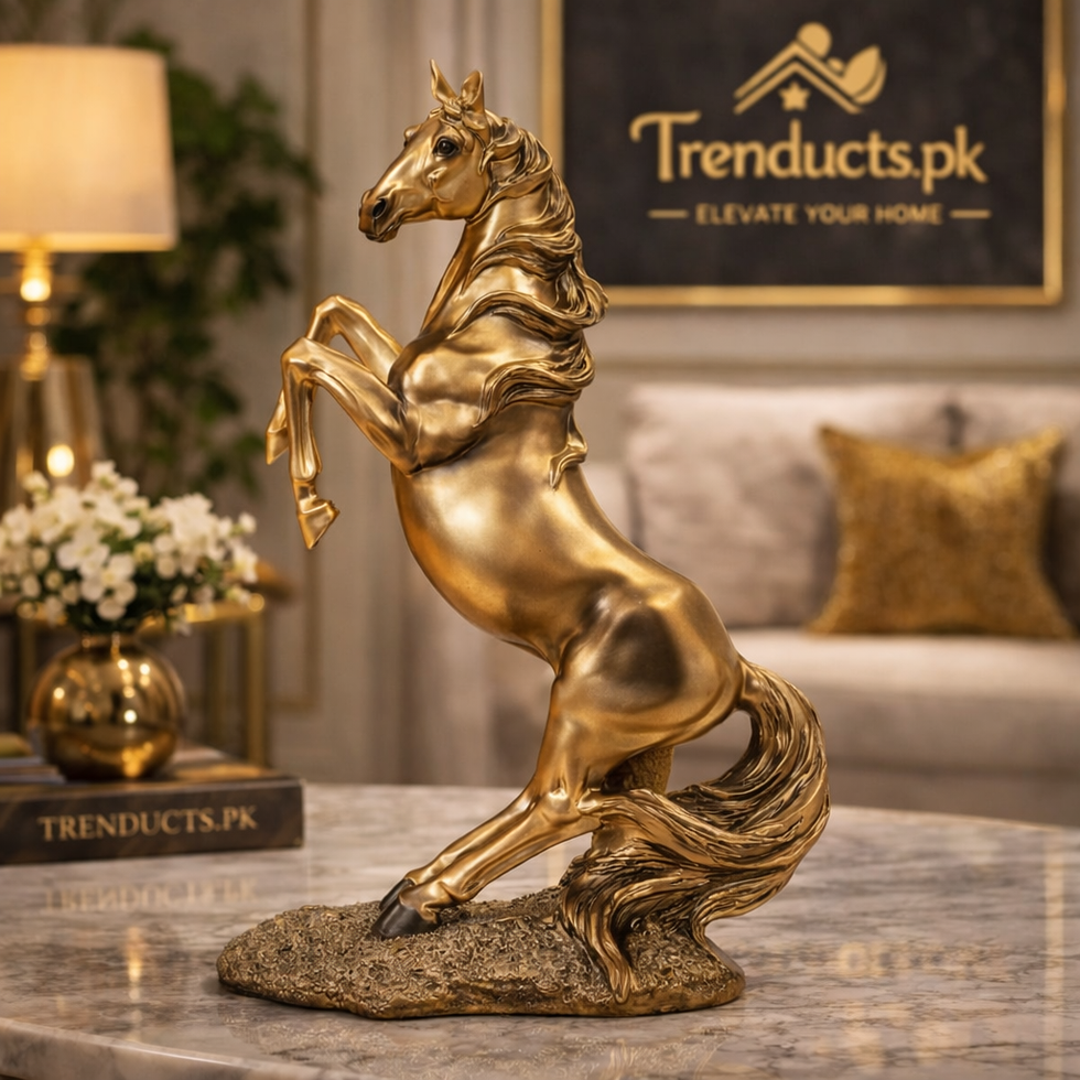 Royal Golden Rearing Horse Statue – Dynamic Luxury Decor