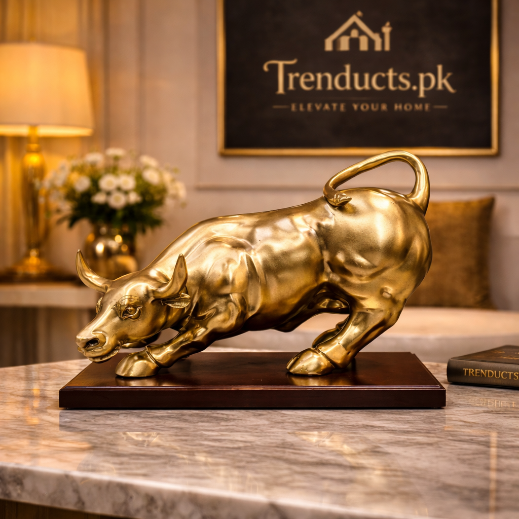 Royal Golden Charging Bull Statue – Symbol of Success & Power