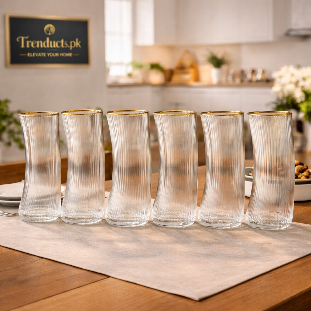 Crystal Cocktail Curve Glasses – Large Premium Set of 6