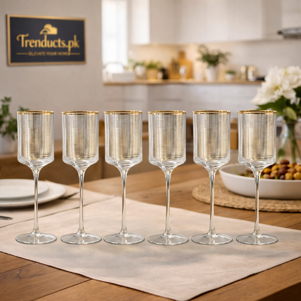 Crystal Champagne Goblets – Elegant Set of 6