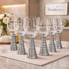 Screw Champagne Goblets – Silver Textured (Set of 6)