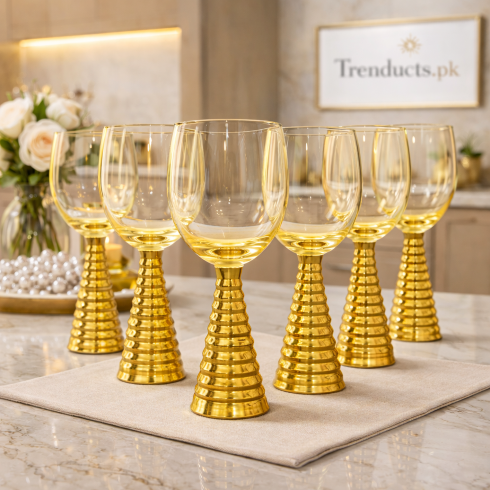 Screw Champagne Goblets – Gold Textured (Set of 6)