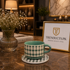 Danny Home 6-Piece Ceramic Cup & Saucer Set – Sage Polka Dot