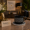 Danny Home 6-Piece Ceramic Cup & Saucer Set – Midnight Hex
