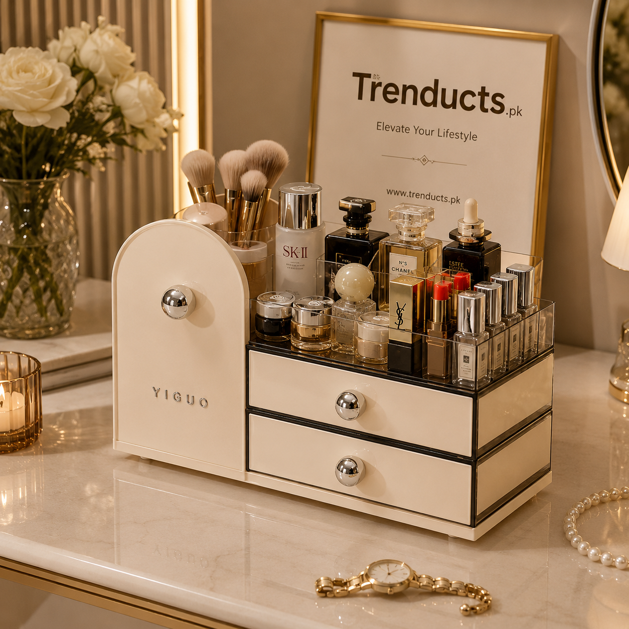 YIGUO Luxury Multi-Tier Cosmetic & Jewelry Organizer