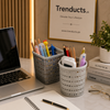 Woven-Style Plastic Desktop Organizer & Pen Cup
