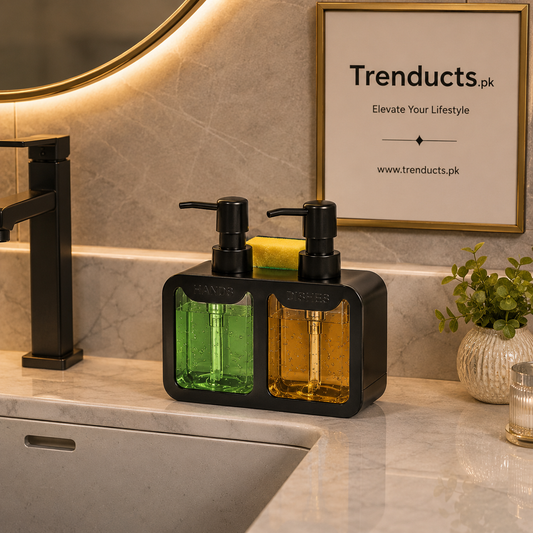 4-in-1 Multi-Functional Kitchen Sink Organizer & Dual Dispenser