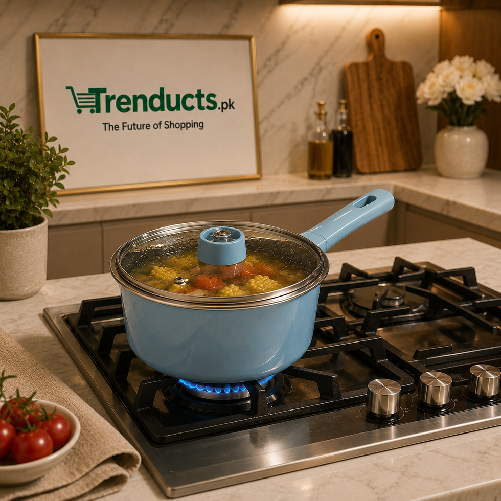 Premium 18cm Non-Stick Saucepan with Tempered Glass Lid