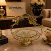 Imperial Crown & Crystal Golden Pedestal Platter