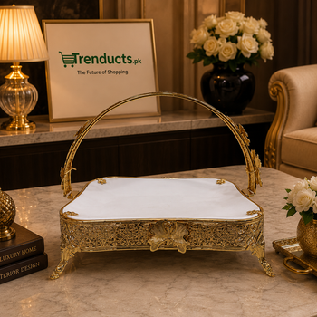 Royal Butterfly Golden Ceramic Serving Platter