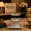 Royal Scalloped 3-Tier Golden Ceramic Dessert Stand