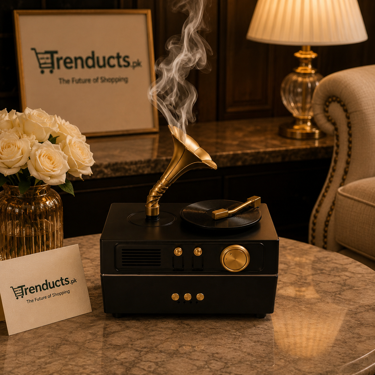 Vintage Gramophone Ultrasonic Humidifier & Aromatherapy Diffuser