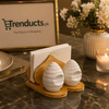 Nordic Beehive Salt & Pepper Set with Bamboo Napkin Holder