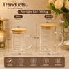 Modern Graduated Borosilicate Oil Jug with Airtight Bamboo Lid