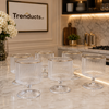 Royal Flower-Shaped Ribbed Crystal Trifle Bowls – Set of 6