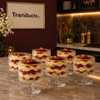 Royal Flower-Shaped Ribbed Crystal Trifle Bowls – Set of 6