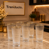 Royal Linear-Ribbed Crystal Highball Glasses – Set of 6