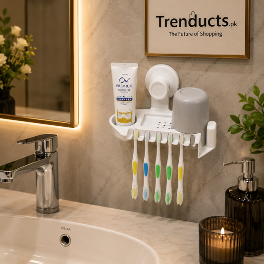 3-in-1 All-in-One Bathroom Organizer – Powerful Suction Cup Mount