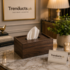 Elegant Natural Bamboo Tissue Box Cover – Dark & Light Finishes (Random Color)