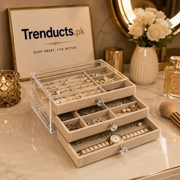 Acrylic Jewellery Organizer with 3 Drawers for Stylish Storage