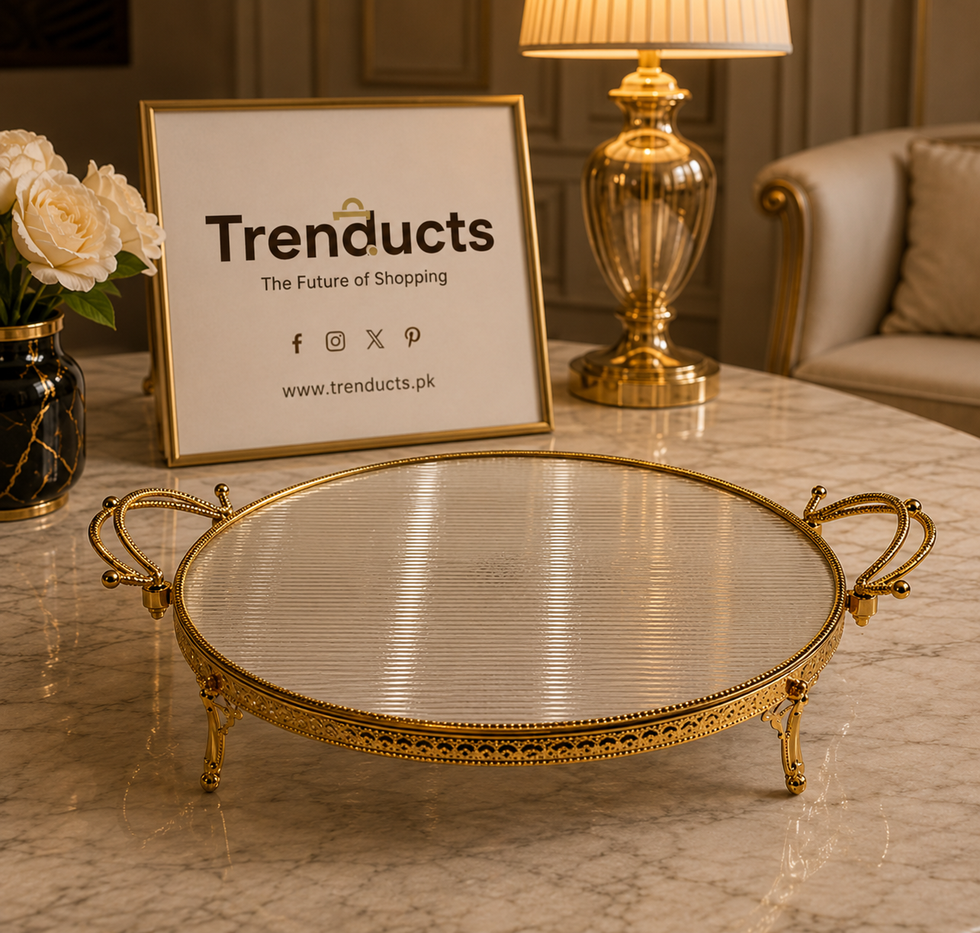 Royal Golden Acrylic Vanity & Serving Tray