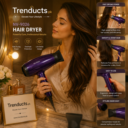 Nova NV-9026 Professional 5000W Hair Dryer – Ionic Hot & Cold Styling