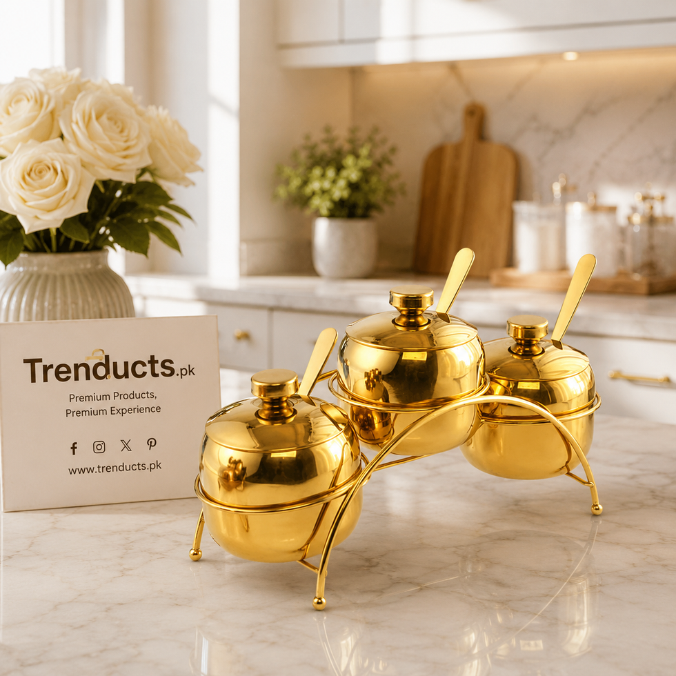 Aero Metallic 3-Piece Stainless Steel Condiment & Spice Jar Set