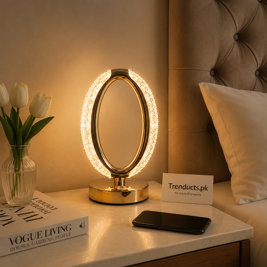 Halo Oval Rechargeable LED Crystal Desk Lamp