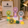 Mini Rechargeable Handheld Fan – Portable USB Personal Fan with Desktop Stand (Random Color)