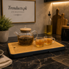 Bamboo & Melamine Rectangle Tea Tray