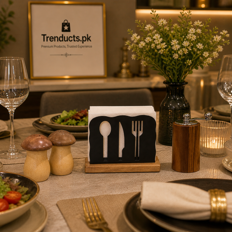 Modern Matte Black Cutlery Napkin Holder